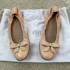 Stuart Weitzman Nude Flats with Bow